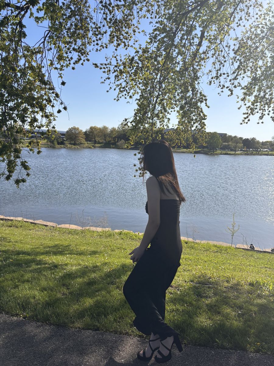 Ari by a lake