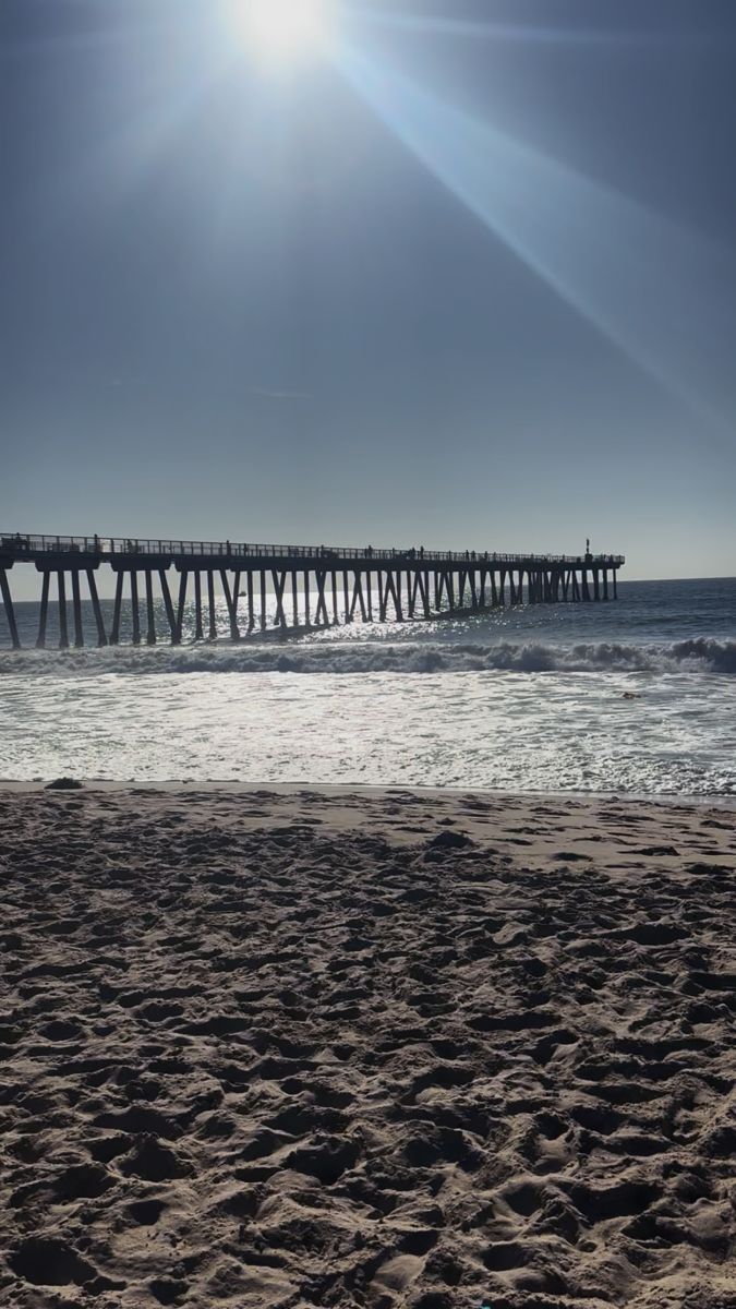 A pier on a sunny beach