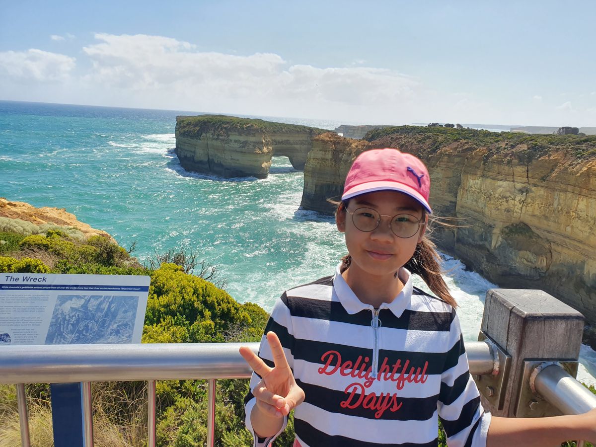 Ari at a lookout on the Great Ocean Road